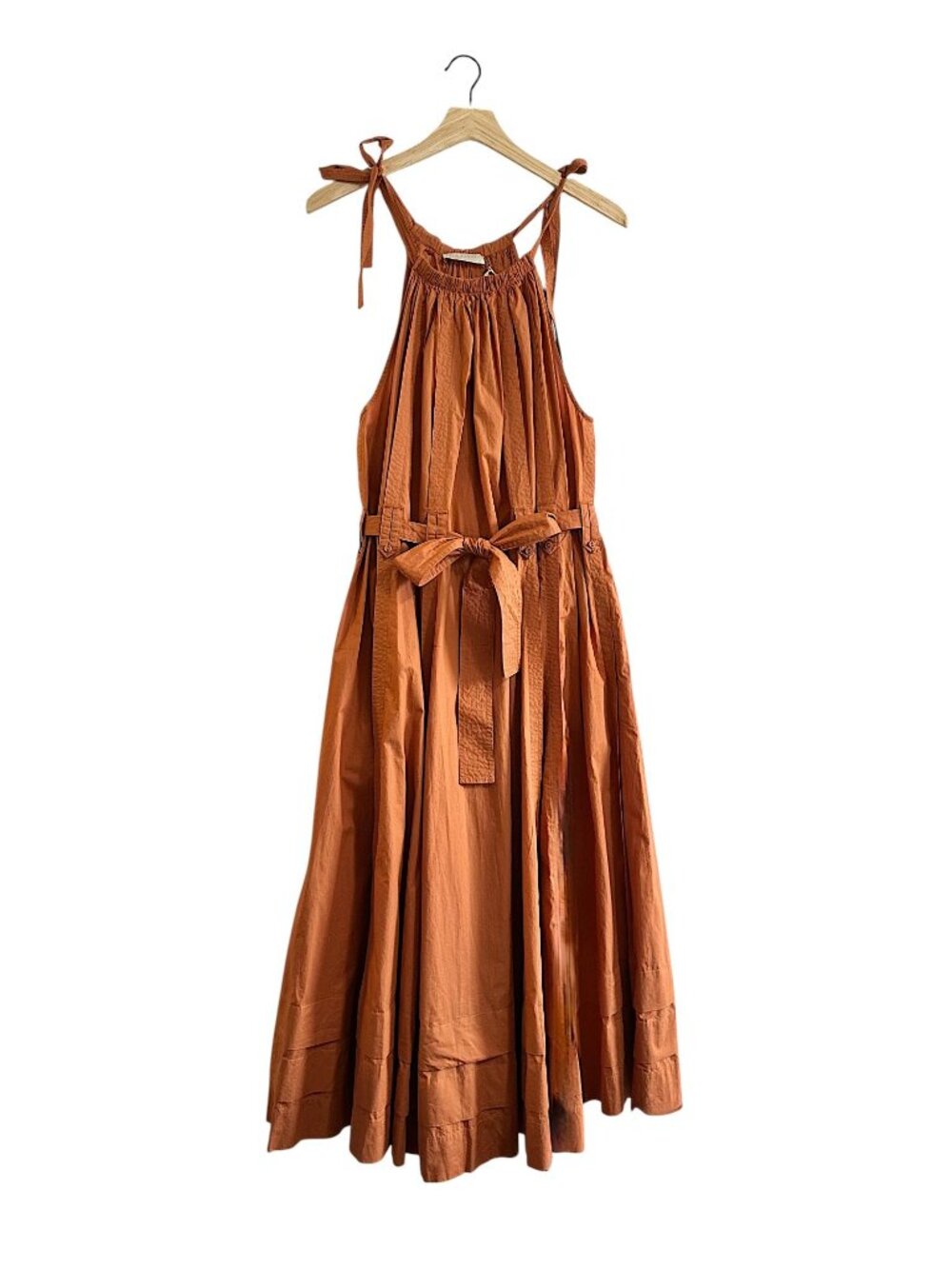 Ulla Johnson Joni Dress Clay Halter Midi Dress Cotton NWT Size 6 - Picture 2 of 14
